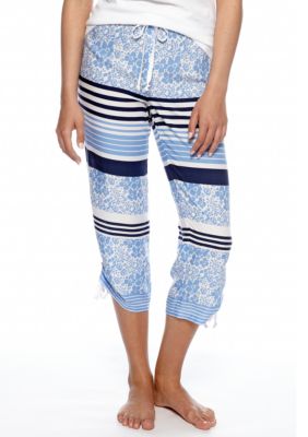 Nautica Floral Striped Capri Pajama Pant