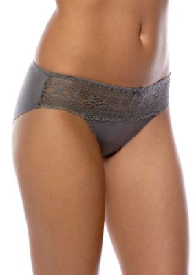 Naomi & Nicole Wonderful Edge Microfiber Lace Trim Hipster - A163