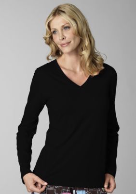 HUE Long Sleeve V-neck Basic Tee