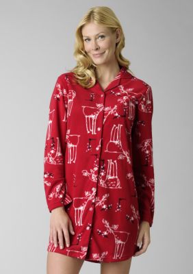 HUE Scribble Moose Fleece Sleep Shirt
