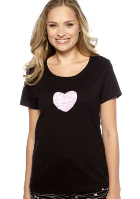 HUE Stroke of Love Short Sleeve Sleep Tee