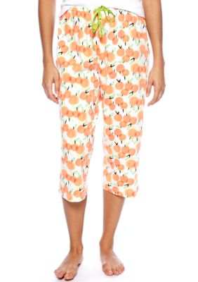 HUE Orange Print Capri Pajama Pant