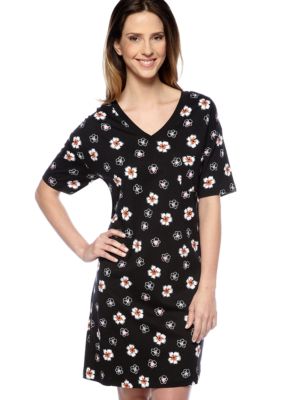 HUE Lara Floral V-Neck Sleepshirt