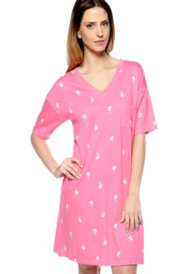 HUE Palm Duo V-Neck Sleep Shirt