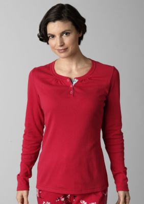 HUE Plus Size Long Sleeve Henley Tee