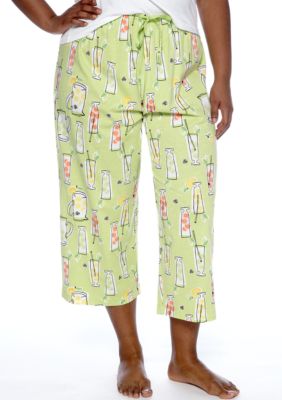 HUE Plus Size Lemonade Capri Pajama Pant