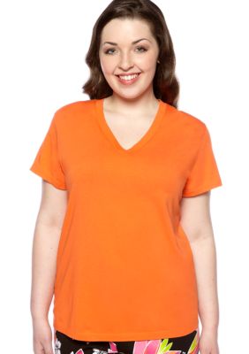 HUE Plus Size Solid V-Neck Sleep Tee