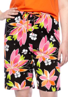 HUE Plus Size Rio Floral Sleep Bermuda Short