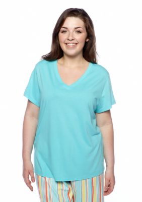 HUE Plus Size V-Neck Sleep Tee