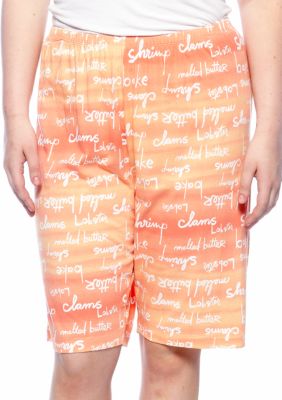 HUE Plus Size Shore Script Bermuda Sleep Short