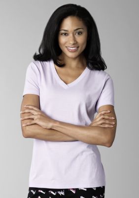 HUE Plus Size Short Sleeve V Neck Sleep Tee