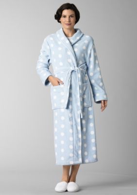Kim Rogers&reg; Stay at Home Long Plush Dot Robe