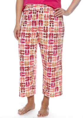 ND Intimates Plus Size Flip Flop Print Capri Pajama Pant