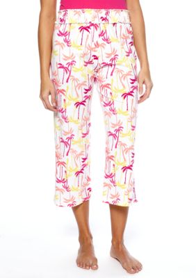 ND Intimates White Palm Knit Capri Pajama Pant