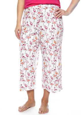 ND Intimates Plus Size Flamingo Print Capri Pajama Pant