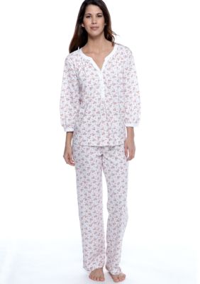 Carole Hochman Cottage Rosebud Bracelet Sleeve Pajama