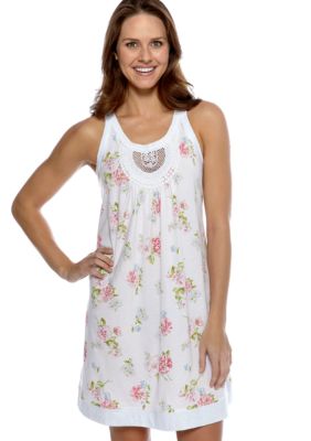 Carole Hochman Embroidered Floral Print Chemise