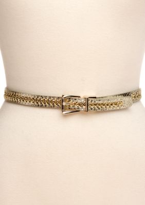 Nine West Reversible Snake Chain Belt