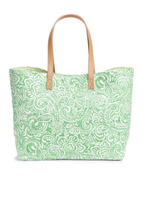 Kim Rogers Printer Paper Straw Tote