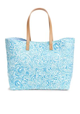 Kim Rogers Printer Paper Straw Tote