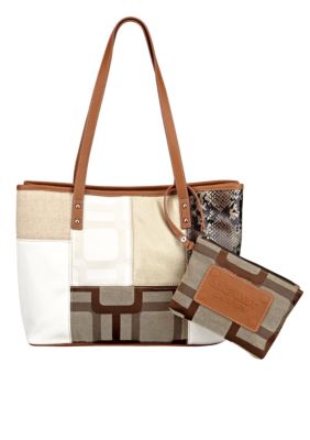 Nine West Vegas Signs Patchwork Medium Shopper