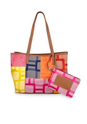 Nine West Vegas Signs Patchwork Medium Shopper