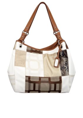 Nine West Vegas Signs Patchwork Large Open Tote