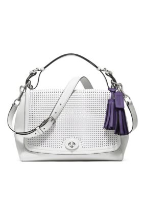 COACH LEGACY PERFORATED LEATHER ROMY TOP HANDLE 