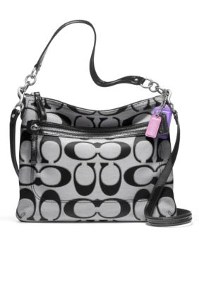 COACH POPPY SIGNATURE METALLIC OUTLINE PERRI HIPPIE CROSSBODY