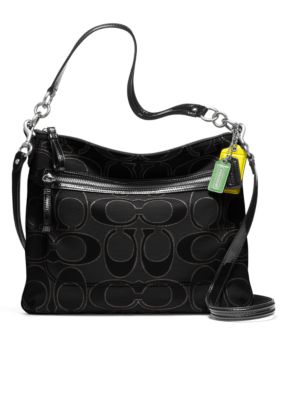 COACH POPPY SIGNATURE METALLIC OUTLINE PERRI HIPPIE CROSSBODY