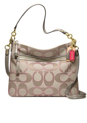 COACH POPPY SIGNATURE METALLIC OUTLINE PERRI HIPPIE CROSSBODY