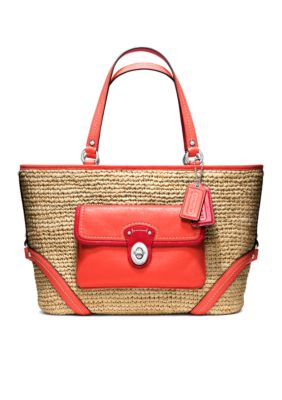 COACH STRAW POCKET TOTE