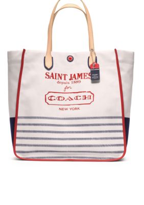 COACH LEGACY WEEKEND SAINT JAMES CANVAS LARGE NORTH/SOUTH TOTE