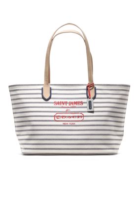 COACH LEGACY WEEKEND SAINT JAMES YARN DYED MEDIUM ZIP TOP TOTE