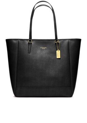 COACH SAFFIANO LEATHER MEDIUM NORTH/SOUTH TOTE