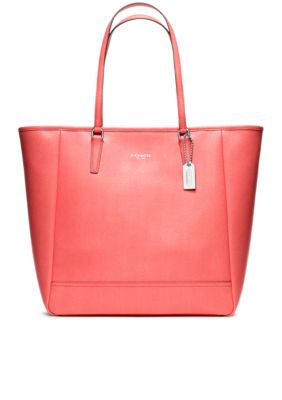 COACH SAFFIANO LEATHER MEDIUM NORTH/SOUTH TOTE