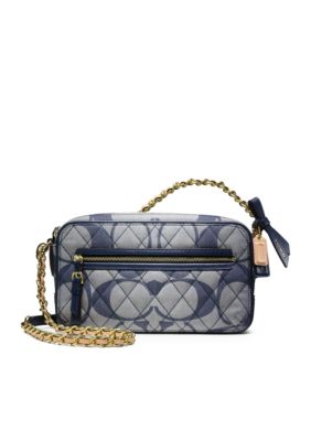 COACH POPPY QUILTED SIGNATURE C DENIM FLIGHT BAG