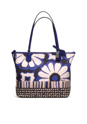 COACH POPPY FLORAL SCARF PRINT SMALL TOTE
