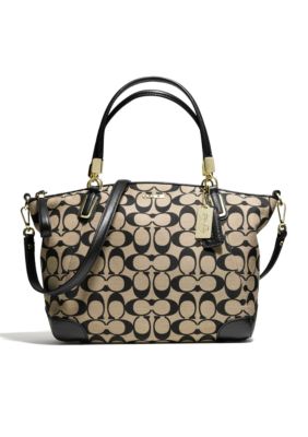 COACH MADISON SMALL SIGNATURE FABRIC KELSEY SATCHEL