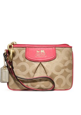 COACH MADISON OP ART SATEEN SMALL WRISTLET