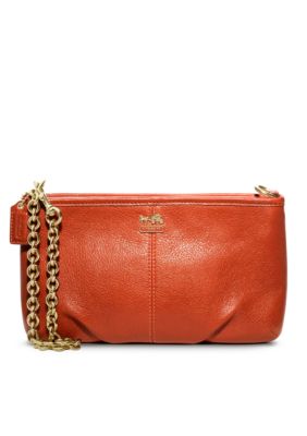 COACH MADISON LEATHER LARGE WRISTLET WITH CHAIN