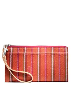 COACH LEGACY WEEKEND TICKING STRIPE ZIPPY WALLET