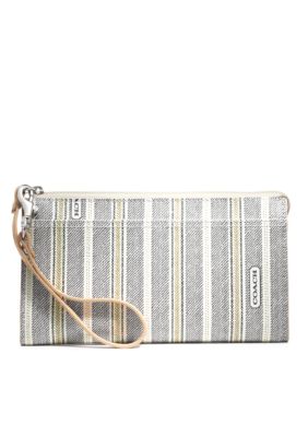 COACH LEGACY WEEKEND TICKING STRIPE ZIPPY WALLET