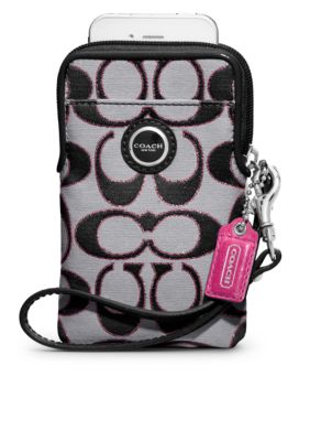 COACH POPPY SIGNATURE SATEEN METALLIC UNIVERSAL CASE