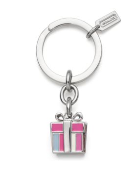 COACH LEGACY STRIPE PRESENT KEY RING