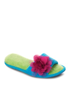 Dearfoams Blossom Open Toe Scuff Slipper