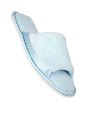 Dearfoams Microfiber Terry Open Toe Scuff With Spandex Gussets