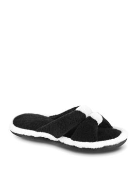 Isotoner Microterry Slide with Center Keeper Slipper