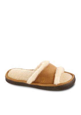 Isotoner Microsuede Faux Fur Slide Slipper