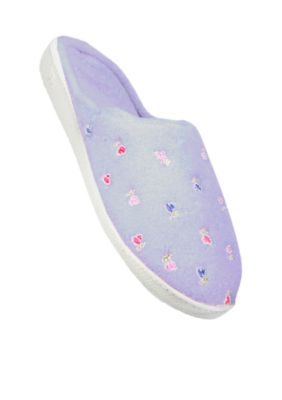Isotoner Scalloped Terry Embroidered Clog Slipperwith Secret Sole